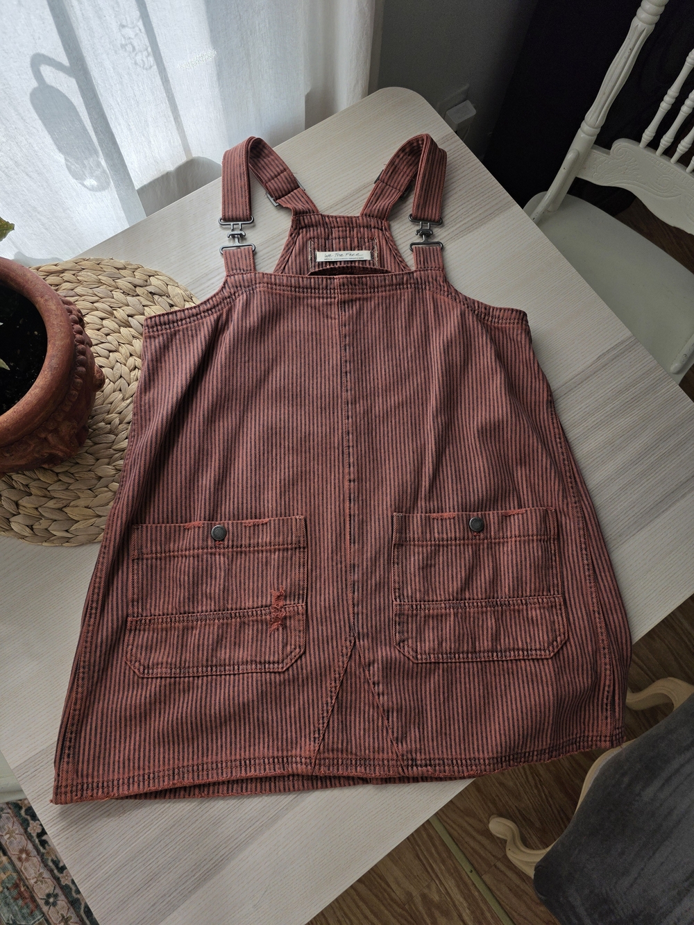 We The Free Rust Railroad Pinafore Overall Dress Skirtall - Picture 2 of 7